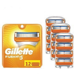 Кассеты для бритья Gillette Fusion (Джилет Фьюжен), 12 шт