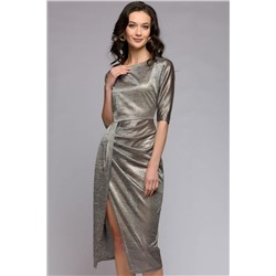 Нарядное платье с бронзовым блеском 48 размера