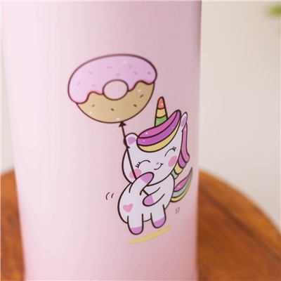 Термос "Little girl unicorn", pink (500 ml)