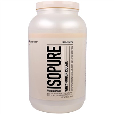 Isopure, Изолят сывороточного белка, протеиновый порошок, без вкусовых добавок, 1,36 кг (3 фунта)