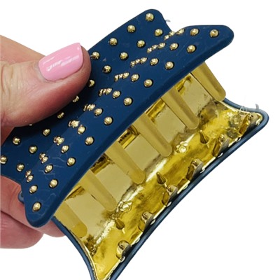 Заколка "Краб"Матовый пластик с фурнитурой под золото/ Размер 8 см КР6