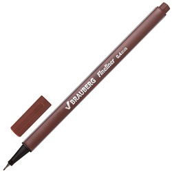 Ручка капиллярная (линер) Brauberg (Брауберг) Aero, коричневая, трехгранная, металлический наконечник 0,5 мм, линия письма 0,4 мм