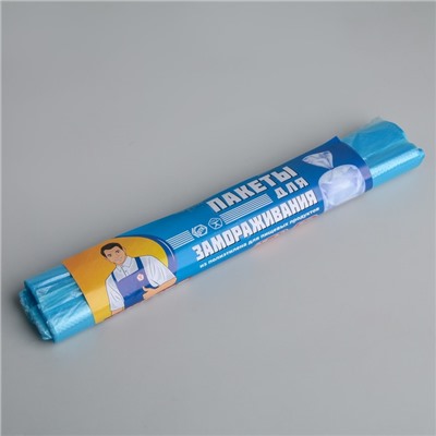 Пакет для заморозки «Тов. Чистов», 25×32 см, рулон 30 шт, толщина 13 мкм, цвет голубой