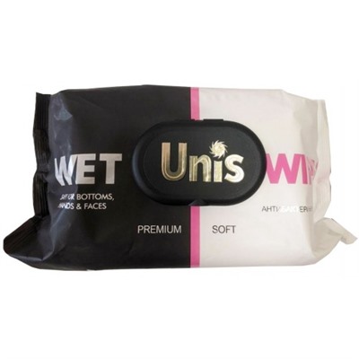 Влажные салфетки универсальные антибактериальные ТМ Unis Premium Soft, 120 шт