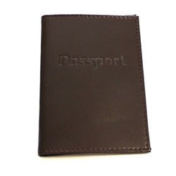 Обложка для паспорта с отделом для карт 2612, гладкая, коричневая, арт.142.103