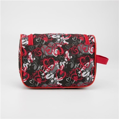 Косметичка-сумочка, отдел на молнии, наружный карман, с ручкой, цвет красный