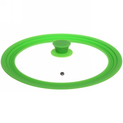 Крышка для посуды универсальная 26,28,30см зеленая силиконовая ручка