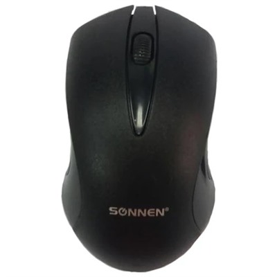 Мышь беспроводная SONNEN M-661Bk, USB, 1000 dpi, 2 кнопки + 1 колесо-кнопка, оптическая, черная