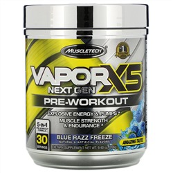 Muscletech, VaporX5, Next Gen, Pre-Workout, Blue Razz Freeze, 9.40 oz (266 g)