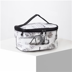 Косметичка-сумочка, отдел на молнии, с зеркалом, цвет серый