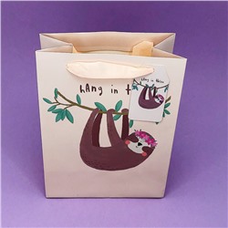Подарочный пакет (S) "Sloth", pink